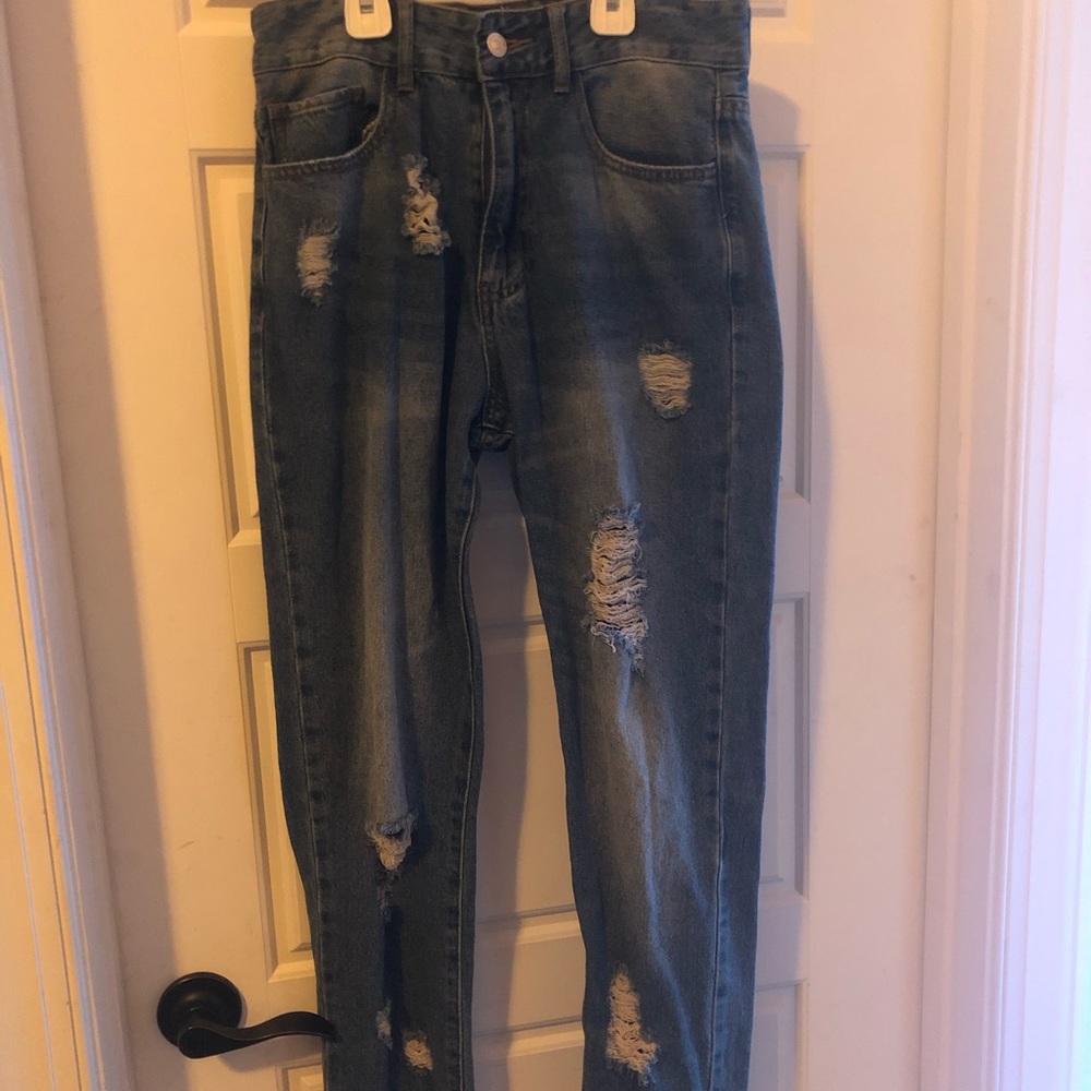 Ripped Dark Blue Jeans